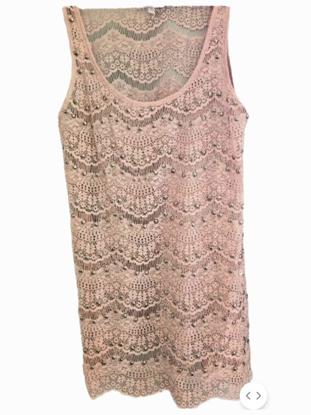 Charlotte Russe Pink Lace Y2K beaded Top Size M